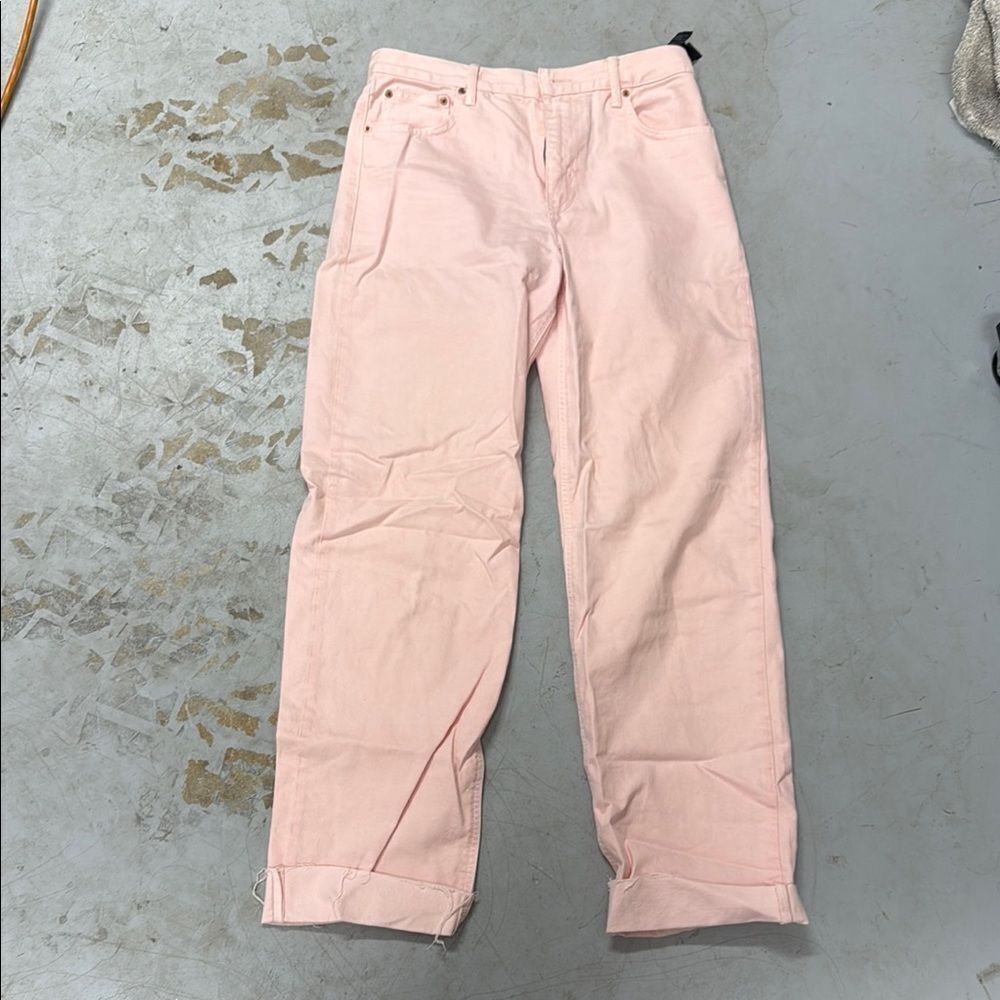 Zara Pink Straight Leg Jeans LIKE NEW - New Daddy Jean Light Pink Size 8